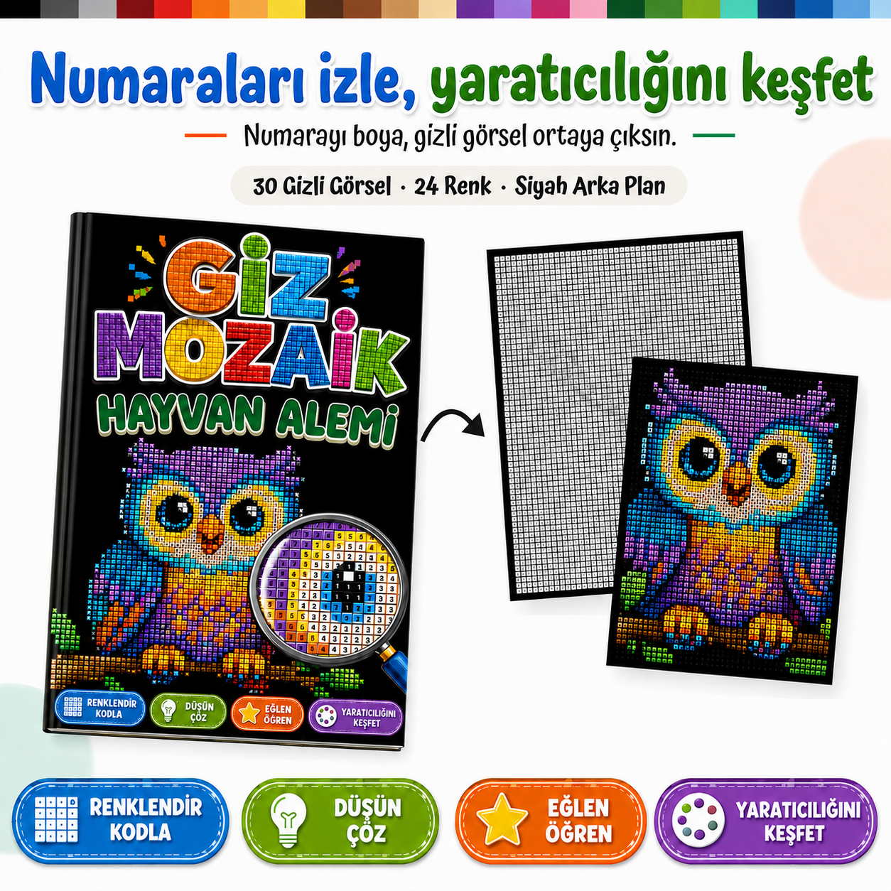 LUVOXIS™ - Gizemli Mozaik Boyama Kitabı
